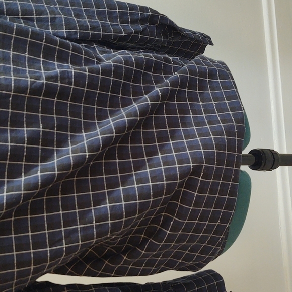 Zara Woman Navy Window Pane Print Blouse Sz S - Picture 9 of 12